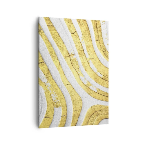 Quadro em tela - Composição a branco e ouro - 50x70 cm