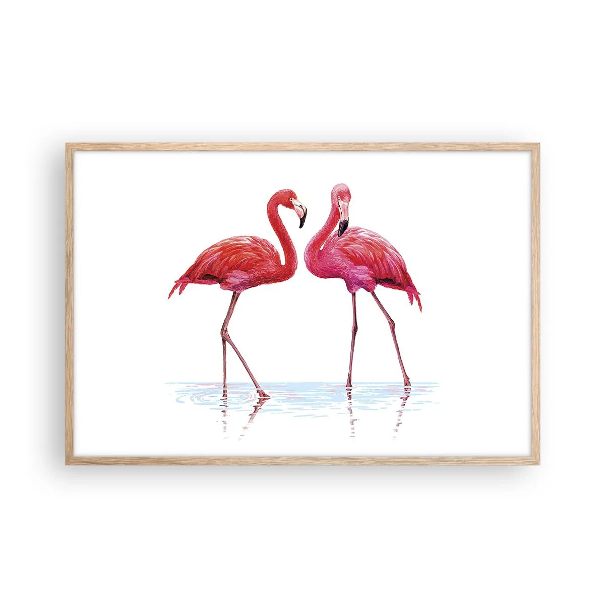 Pôster com moldura de carvalho claro - Rosa randez-vous - 91x61 cm