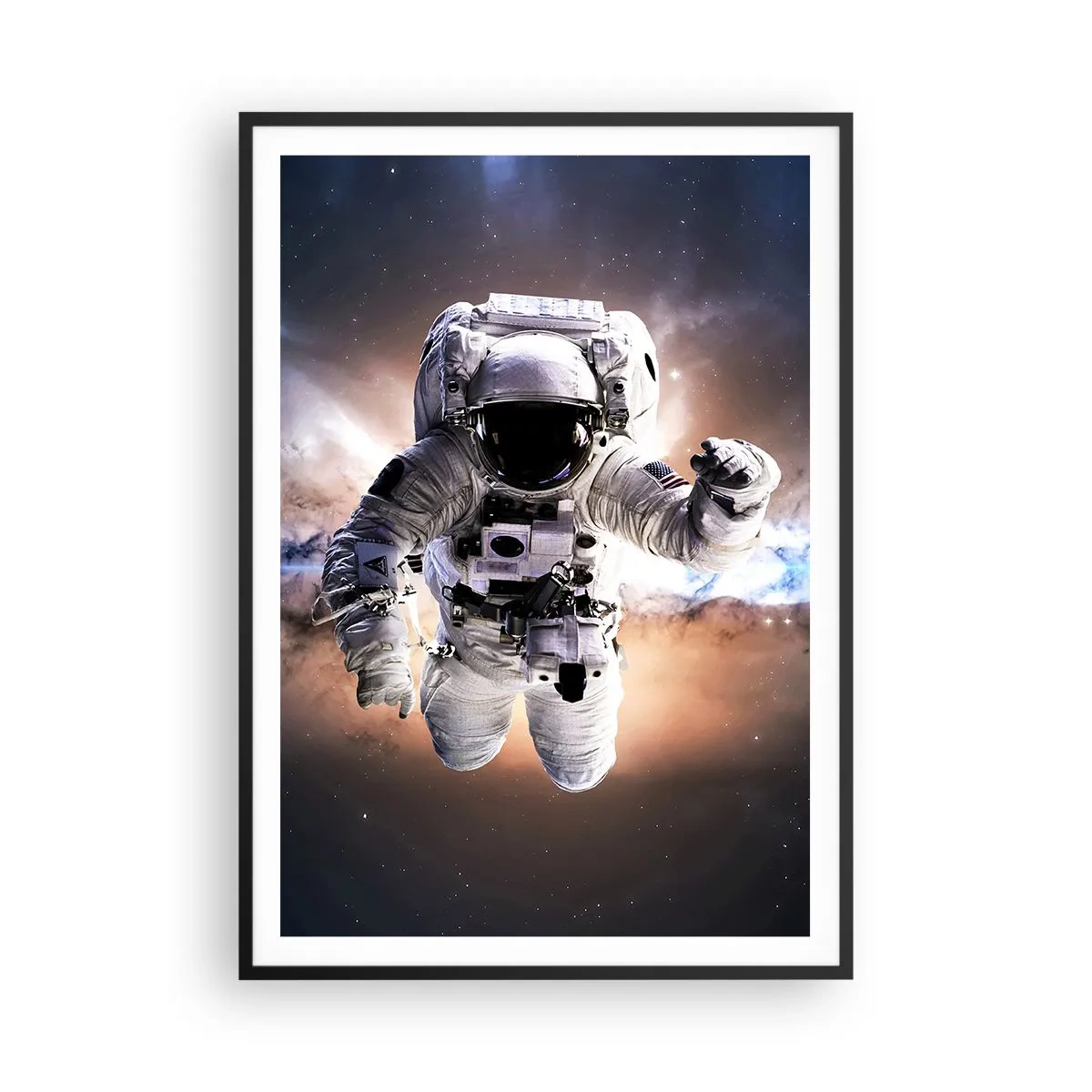 Pôster com moldura preta - Saudações do espaço - 70x100 cm