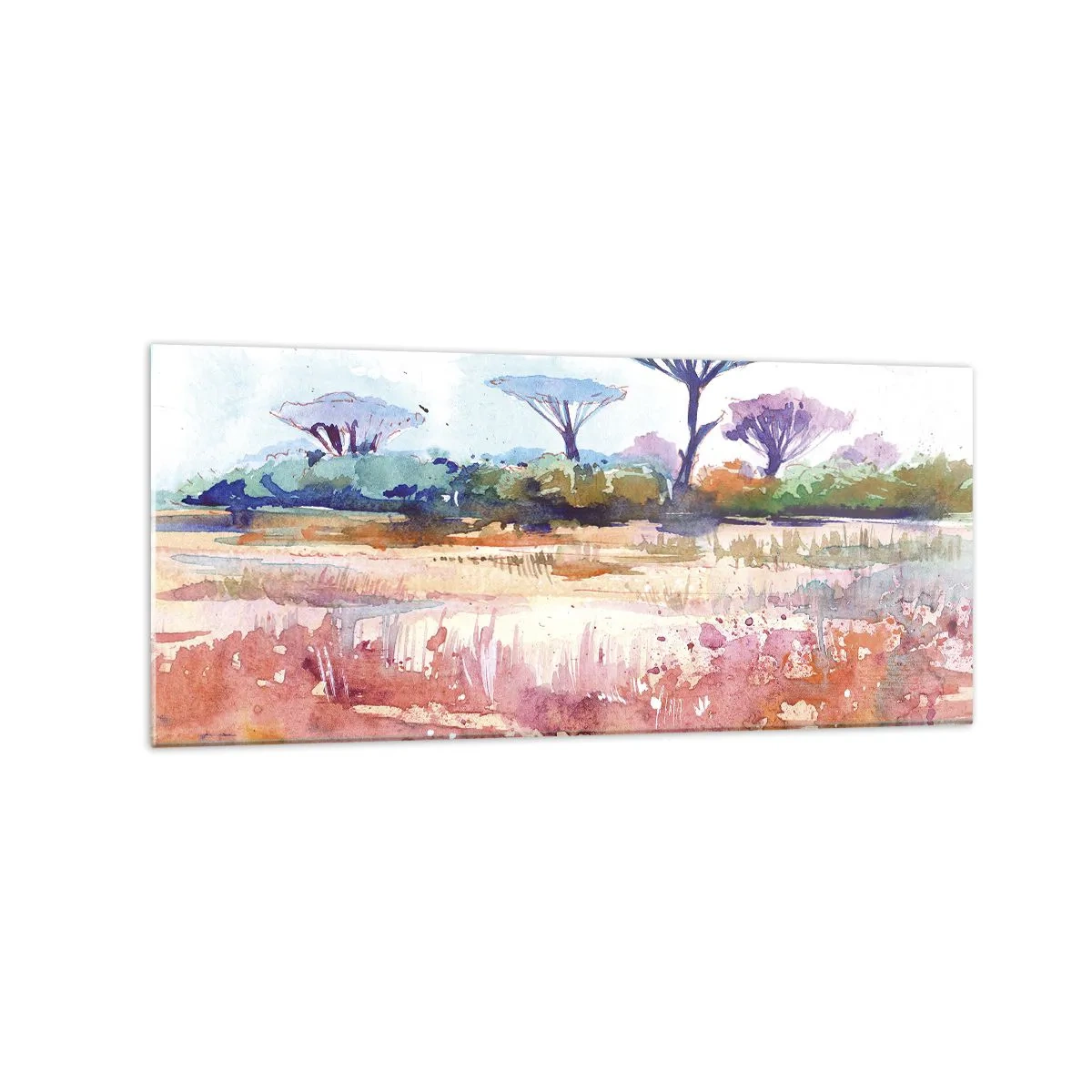 Quadro em vidro - Cores da savana - 120x50 cm