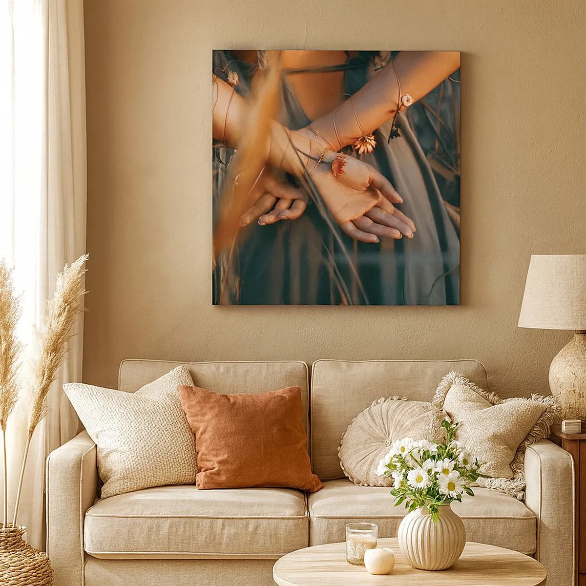 Quadro em tela - Ligada à natureza - 30x30 cm