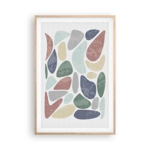Pôster com moldura de carvalho claro - Um mosaico de cores em pó - 61x91 cm
