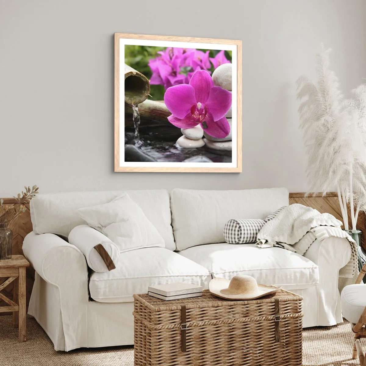 Pôster com moldura de carvalho claro - Descanso imediato - 60x60 cm