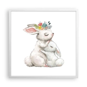 Pôster em moldura branca - Nada melhor do que amor de mãe - 60x60 cm