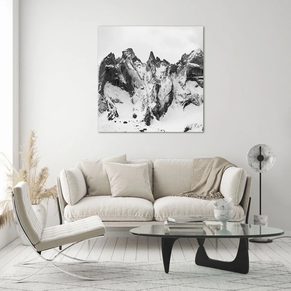 Quadro em vidro - O assustador cume de granito - 40x40 cm