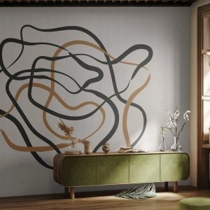 Papel de Parede Premium Sand - Tudo deu errado - Boho, Abstração, Linhas - 250x175 cm