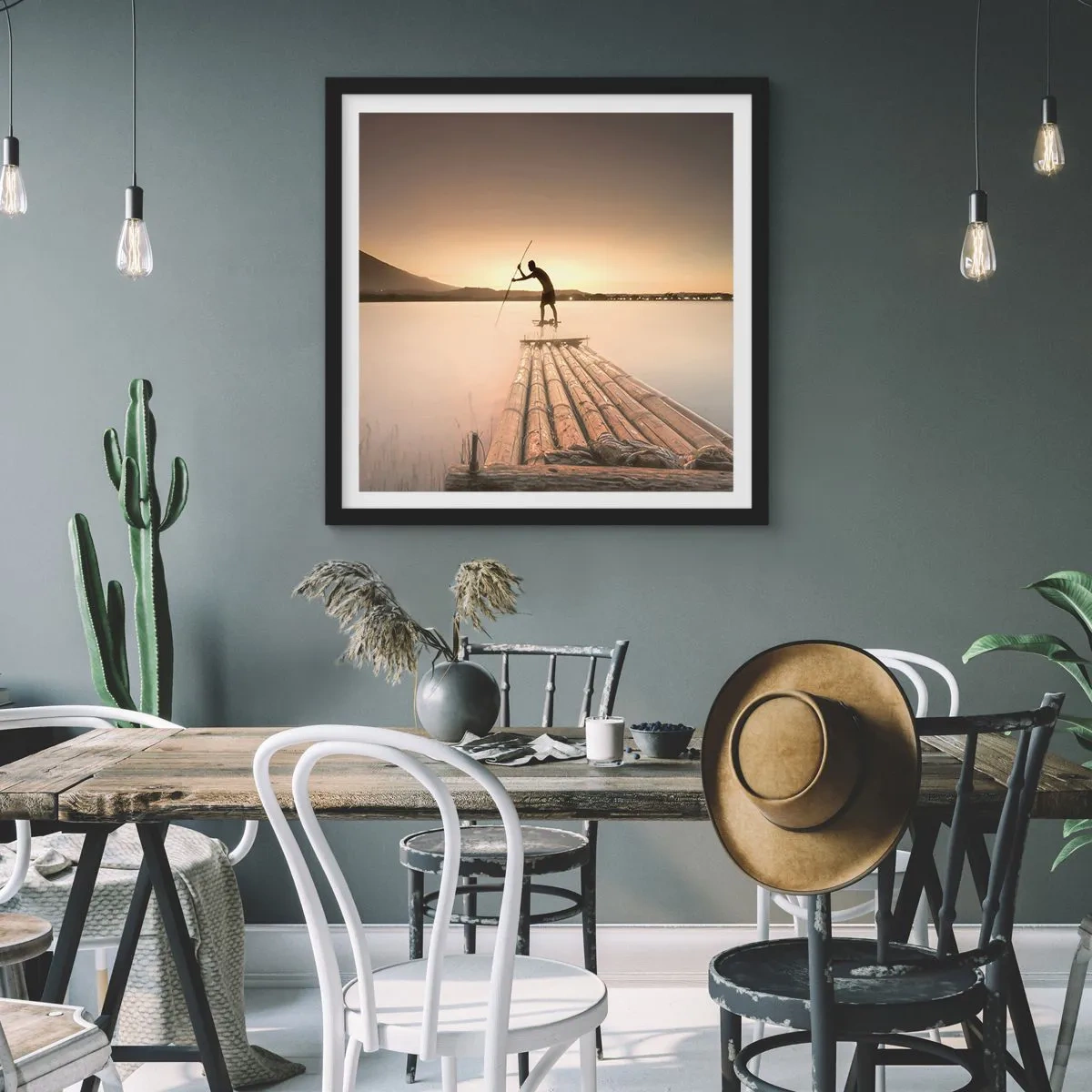 Pôster com moldura preta - Antes de descansar - 30x30 cm