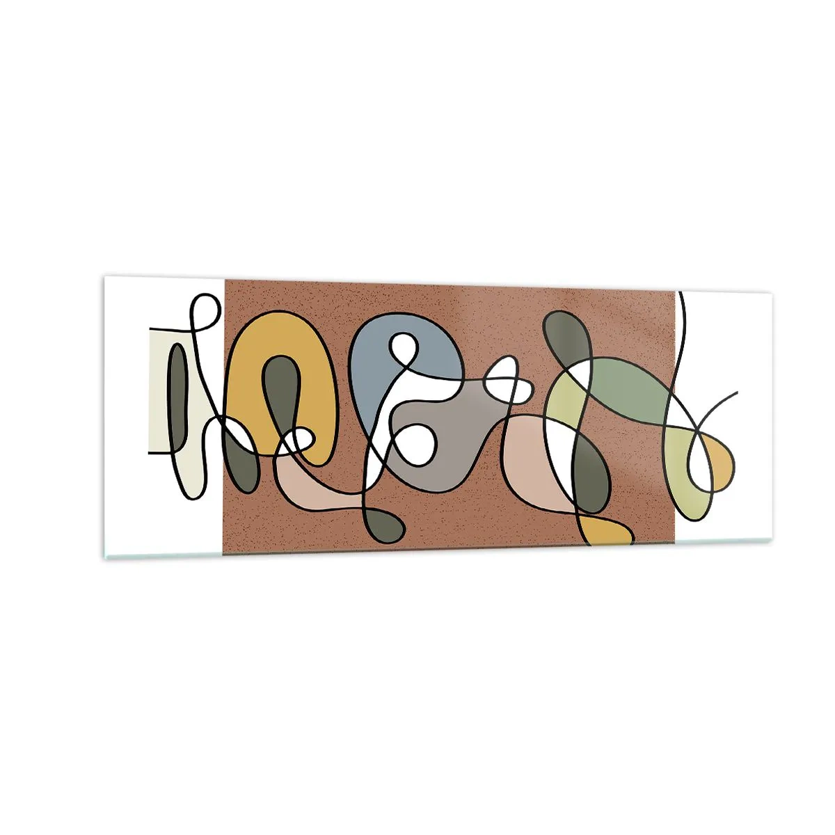 Quadro em vidro - Abstração que vale a pena sorrir - 140x50 cm