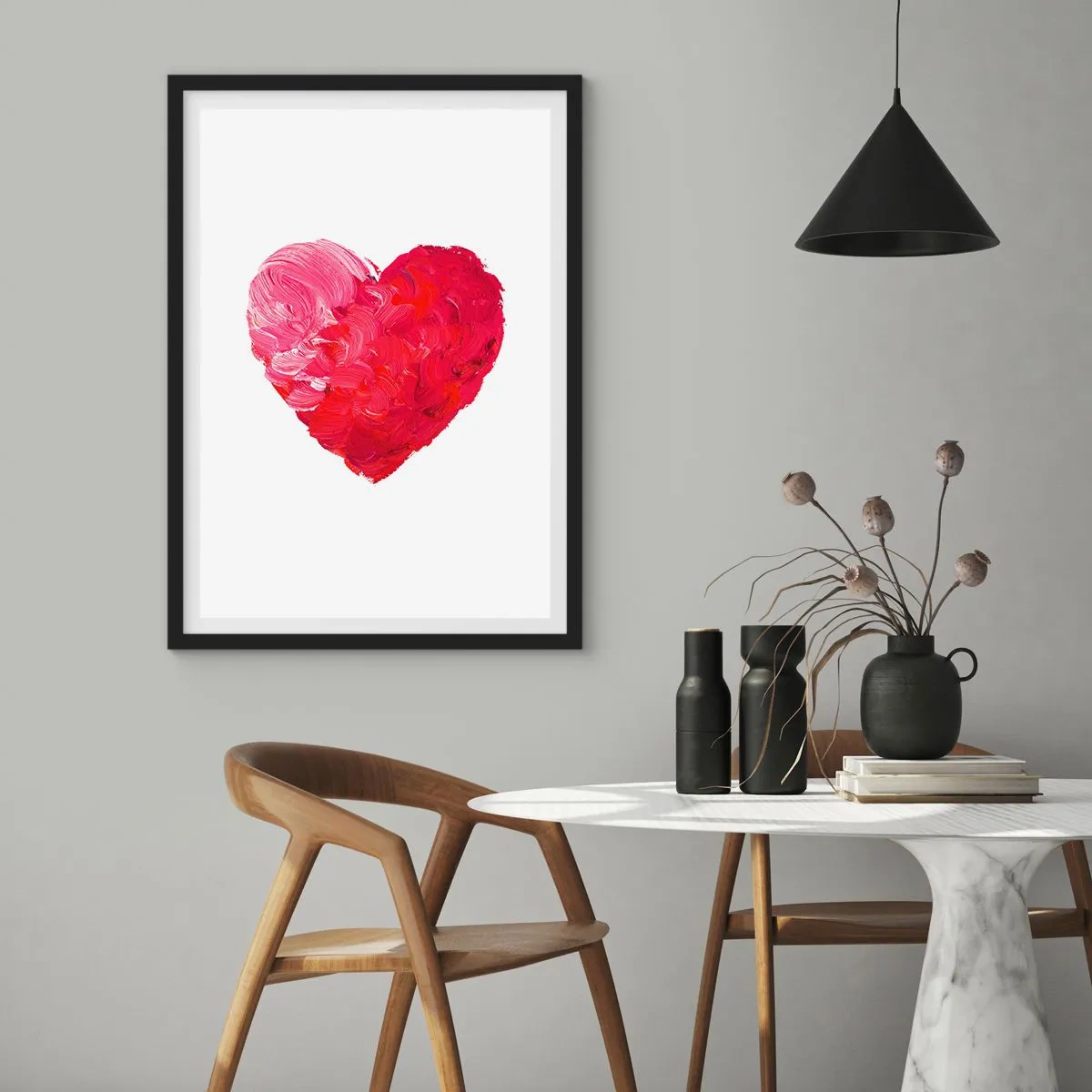 Pôster com moldura preta - All you need is love - 70x100 cm