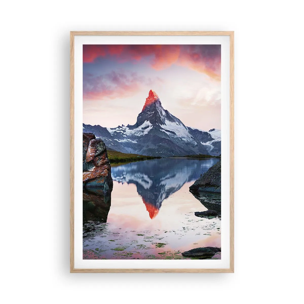 Pôster com moldura de carvalho claro - O coração das montanhas é quente - 61x91 cm