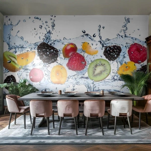 Papel de Parede Autocolante Deluxe Sticker - Divirta-se connosco - Fruta, Abstração, 3D - 500x350 cm