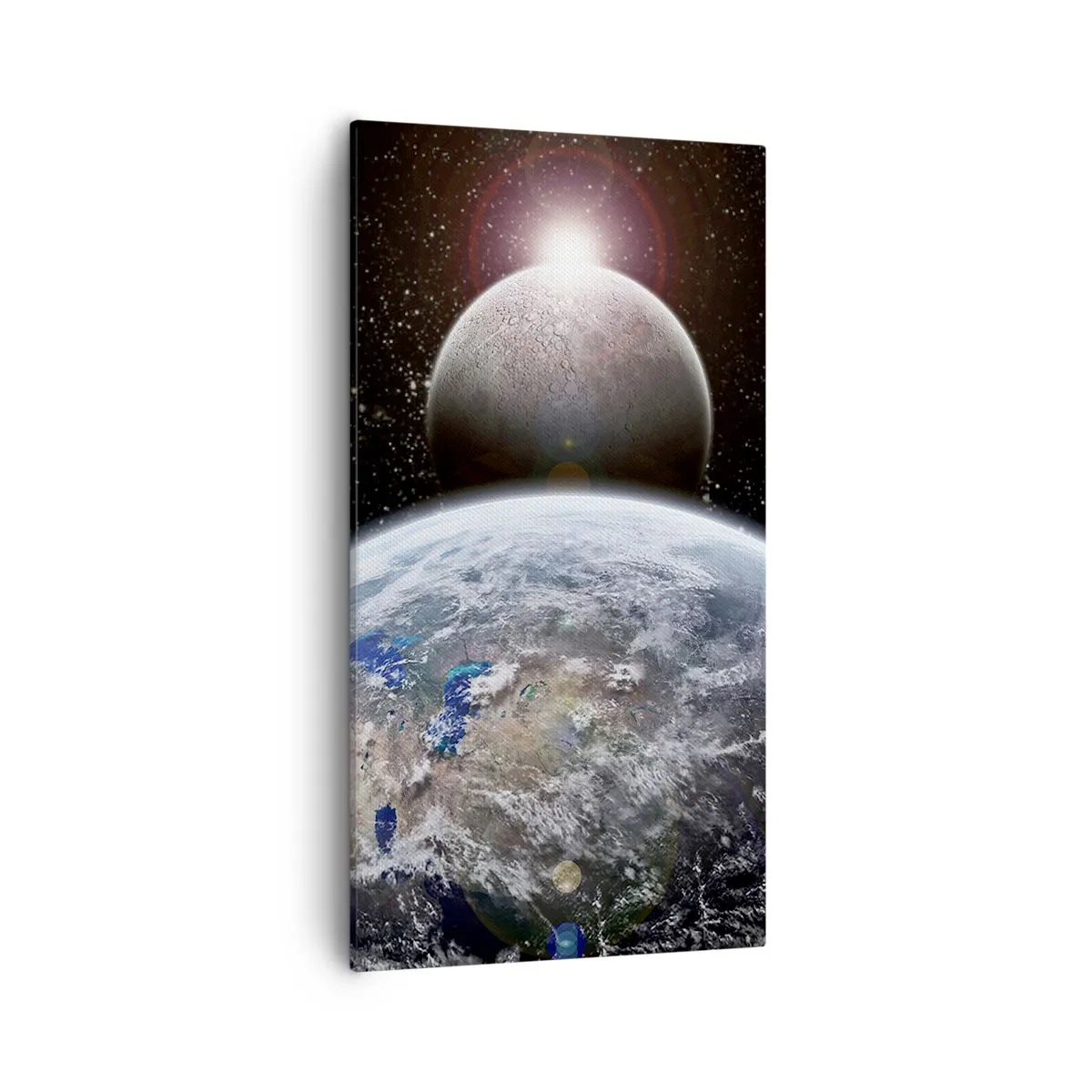 Quadro em tela - Paisagem espacial - o nascer do sol - 55x100 cm