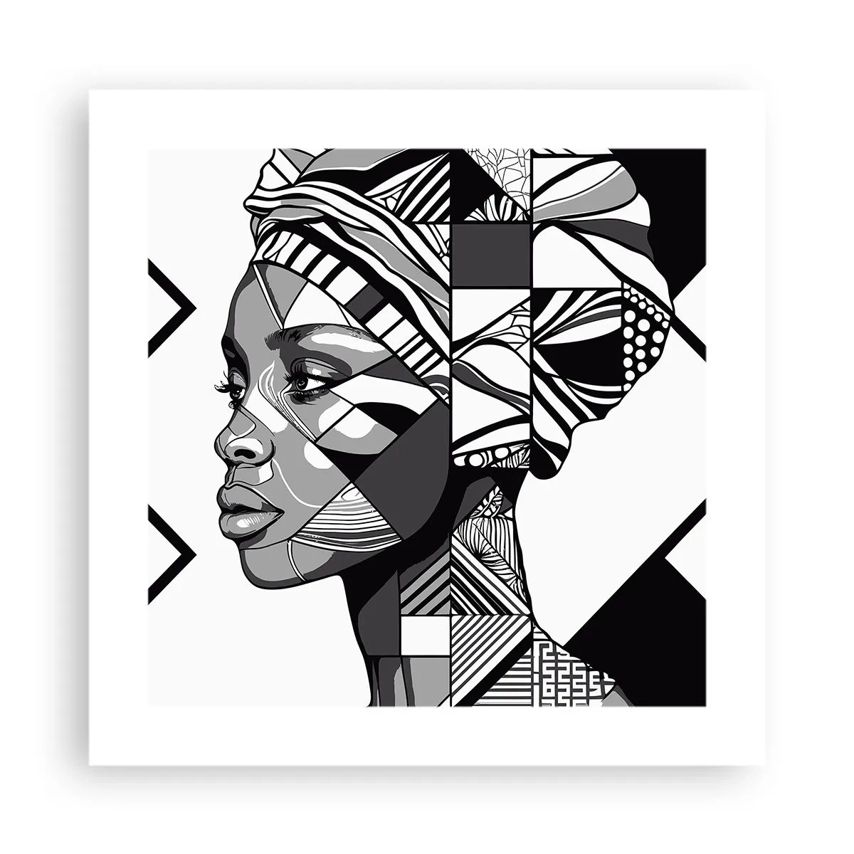 Pôster - Retrato étnico - 40x40 cm