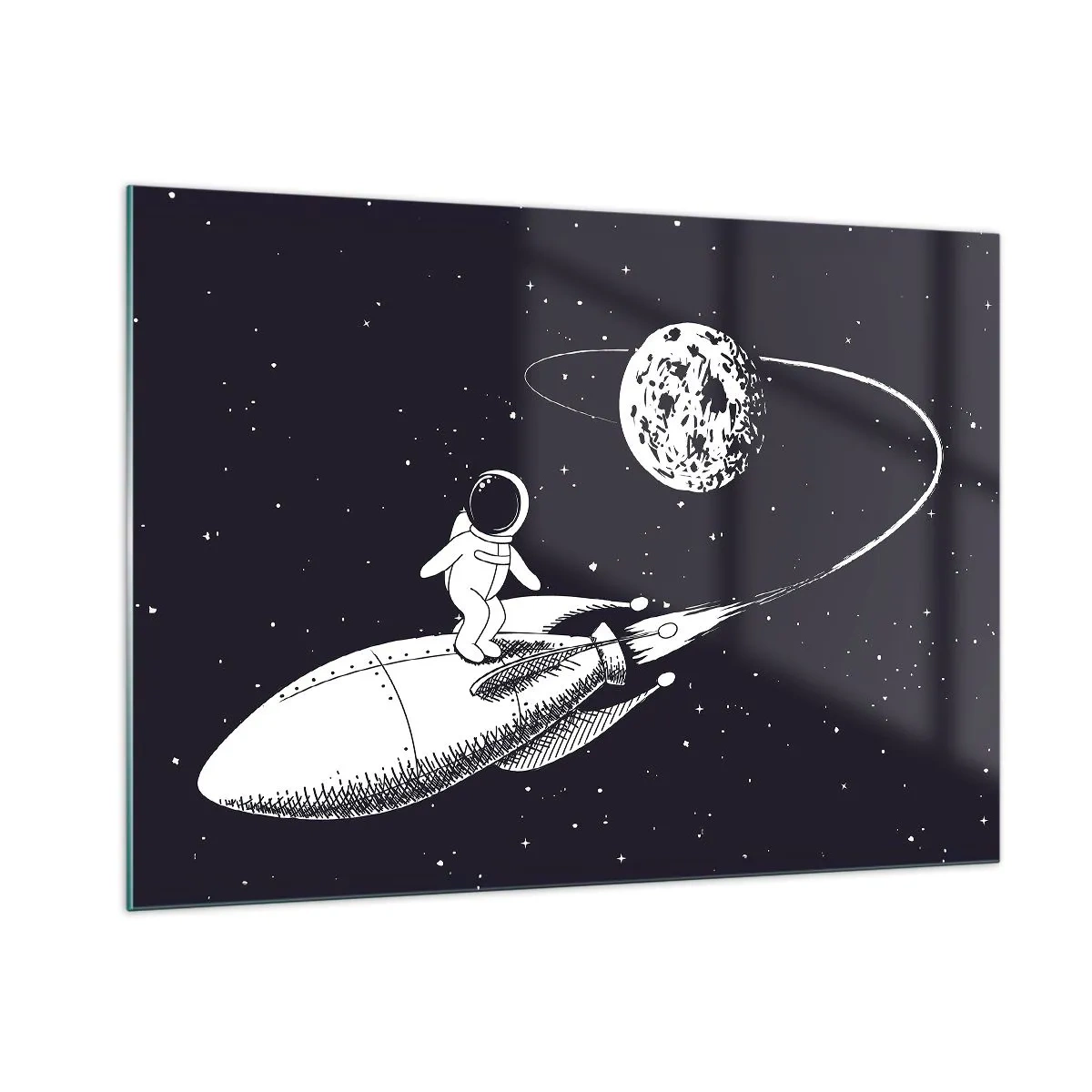 Quadro em vidro - Surfista espacial - 100x70 cm