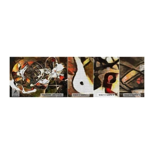 Amostra de papel de parede autocolante Deluxe Sticker - Consegue ouvir o movimento? - Abstração, Cubismo, Pedaço - 100x30 cm