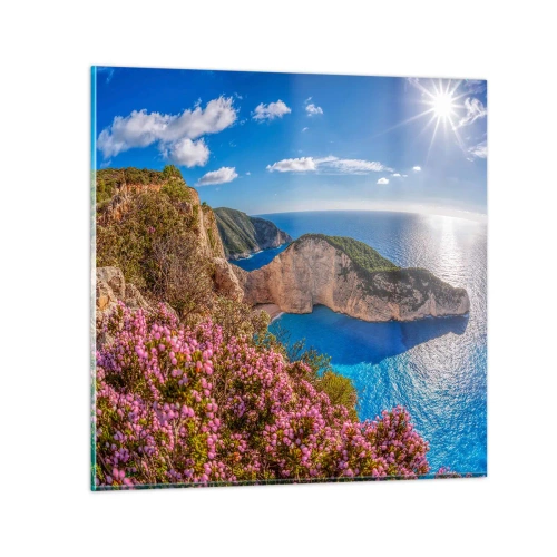 Quadro em vidro - As minhas grandes férias gregas - 40x40 cm