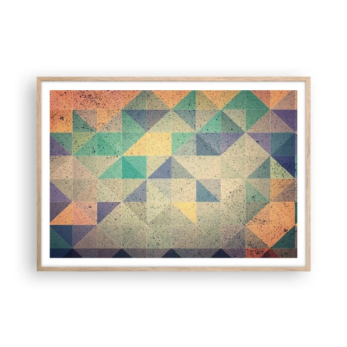 Pôster com moldura de carvalho claro - República dos triângulos - 100x70 cm