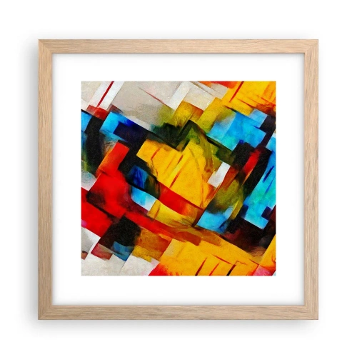 Pôster com moldura de carvalho claro - Camadas multicoloridas - 30x30 cm