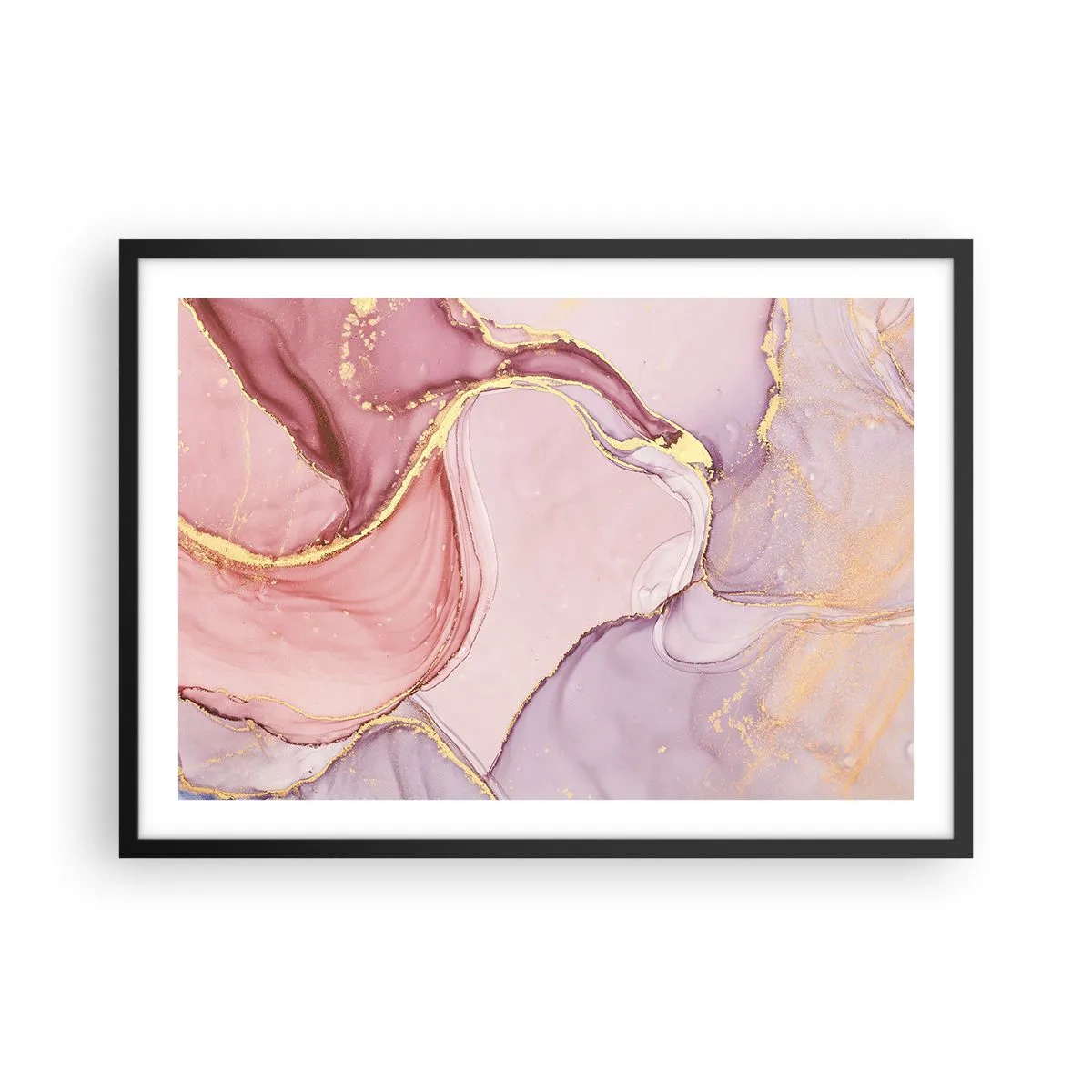 Pôster com moldura preta - Carícia das cores - 70x50 cm