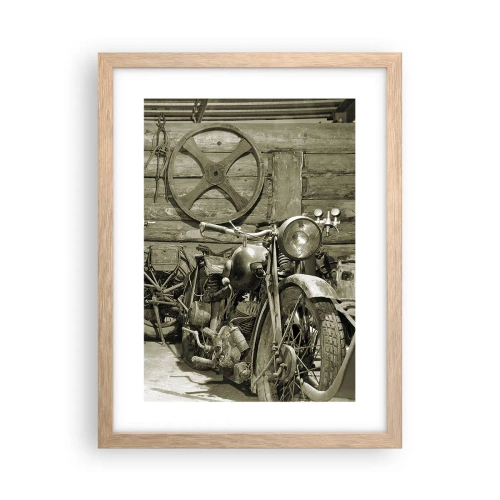 Pôster com moldura de carvalho claro - No depósito do tio Jorge - 30x40 cm