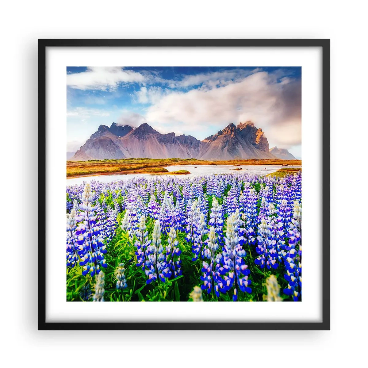 Pôster com moldura preta - Força e severidade ao lado da suavidade - 50x50 cm