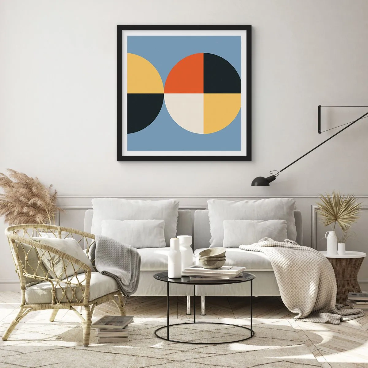 Pôster com moldura preta - Verja e conte - 60x60 cm