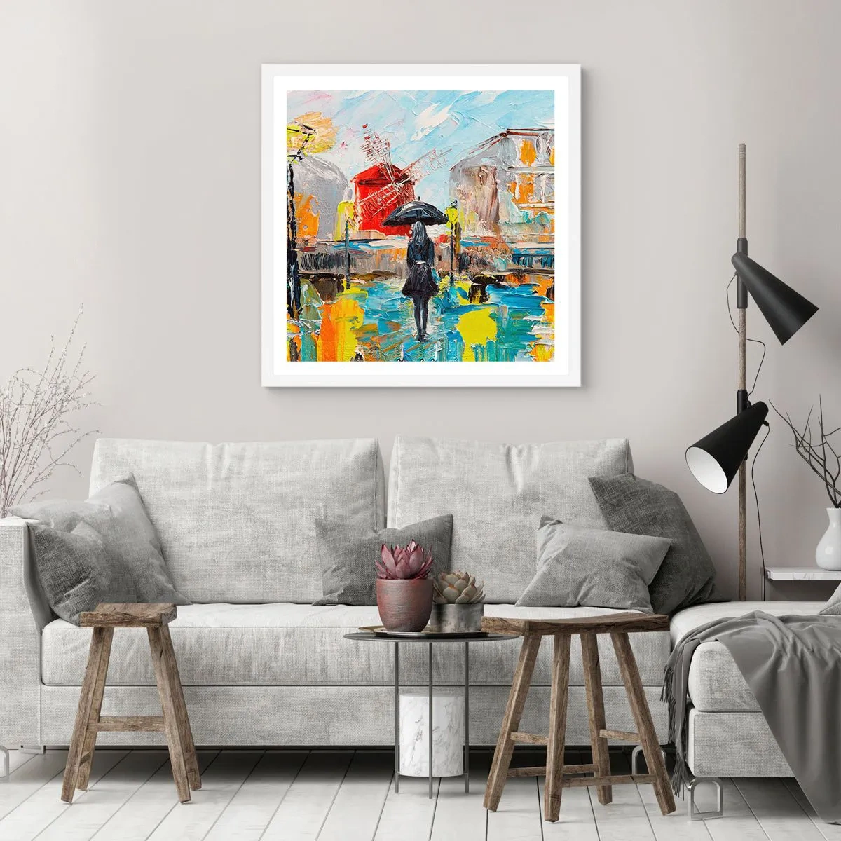 Pôster em moldura branca - Lendas parisienses - 60x60 cm