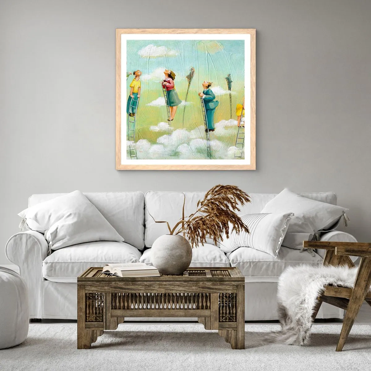 Pôster com moldura de carvalho claro - Por trás do seu sonho - 50x50 cm