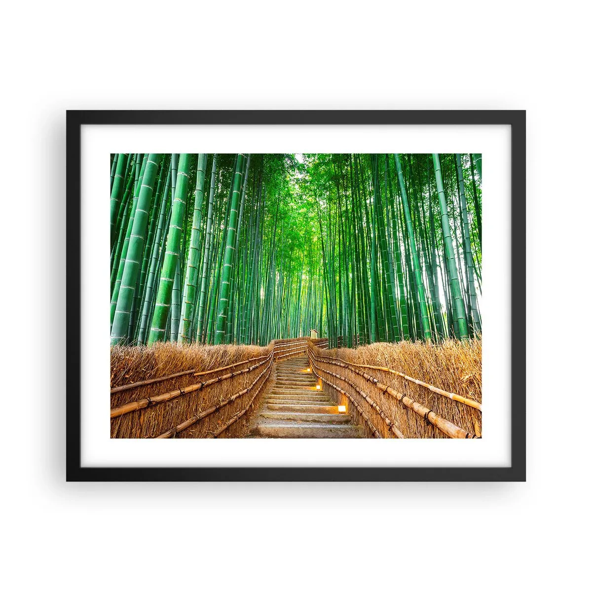 Pôster com moldura preta - A essência da natureza asiática - 50x40 cm