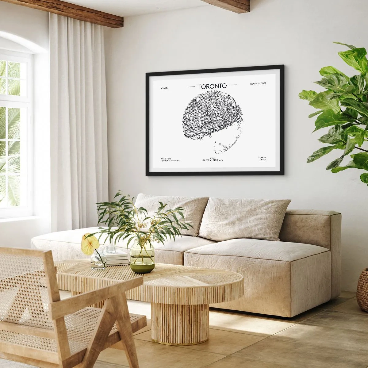 Pôster com moldura preta - Anatomia de Toronto - 70x50 cm