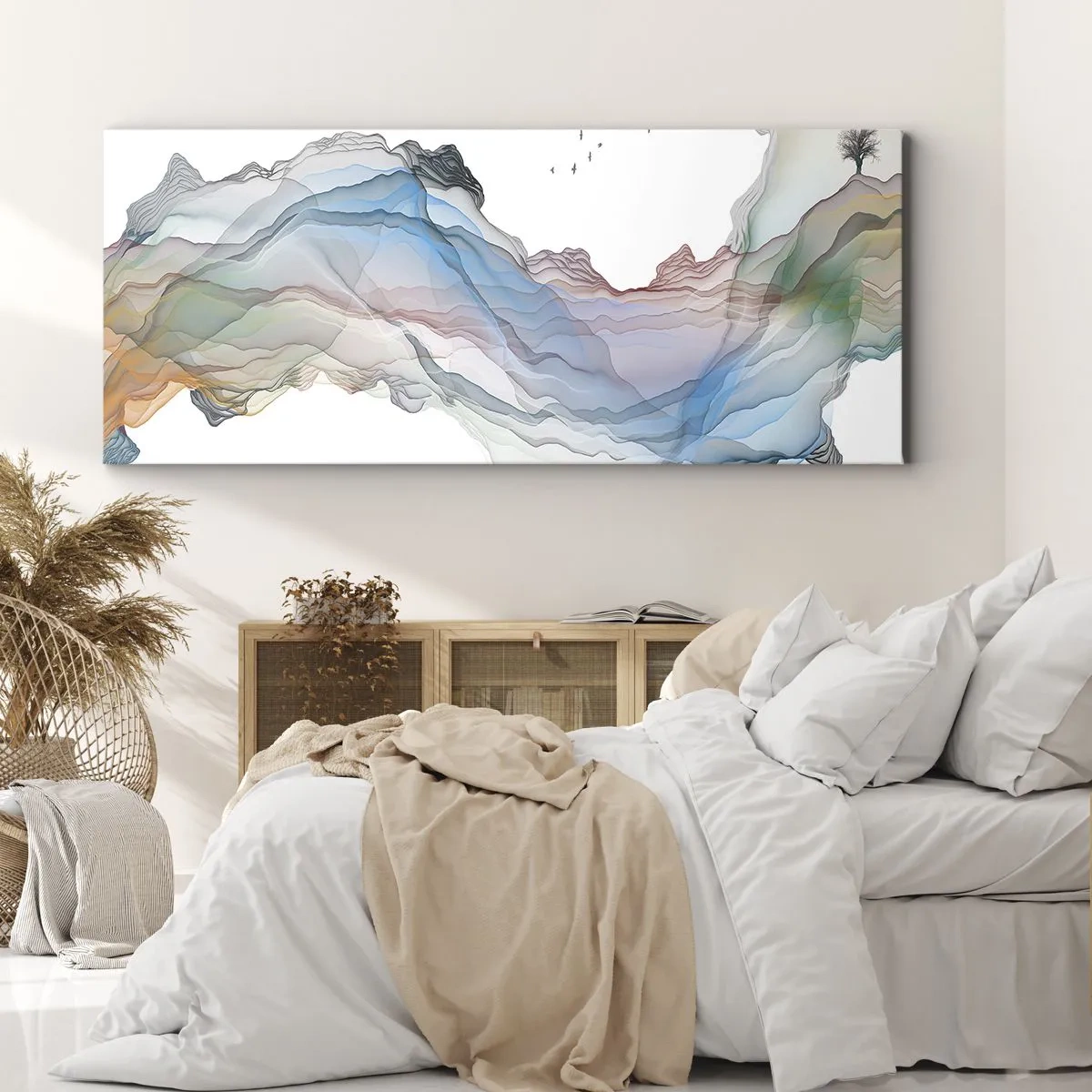 Quadro em tela - Em direção às montanhas de cristal - 90x30 cm