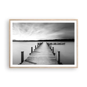 Pôster com moldura de carvalho claro - A fonte da tranquilidade - 100x70 cm