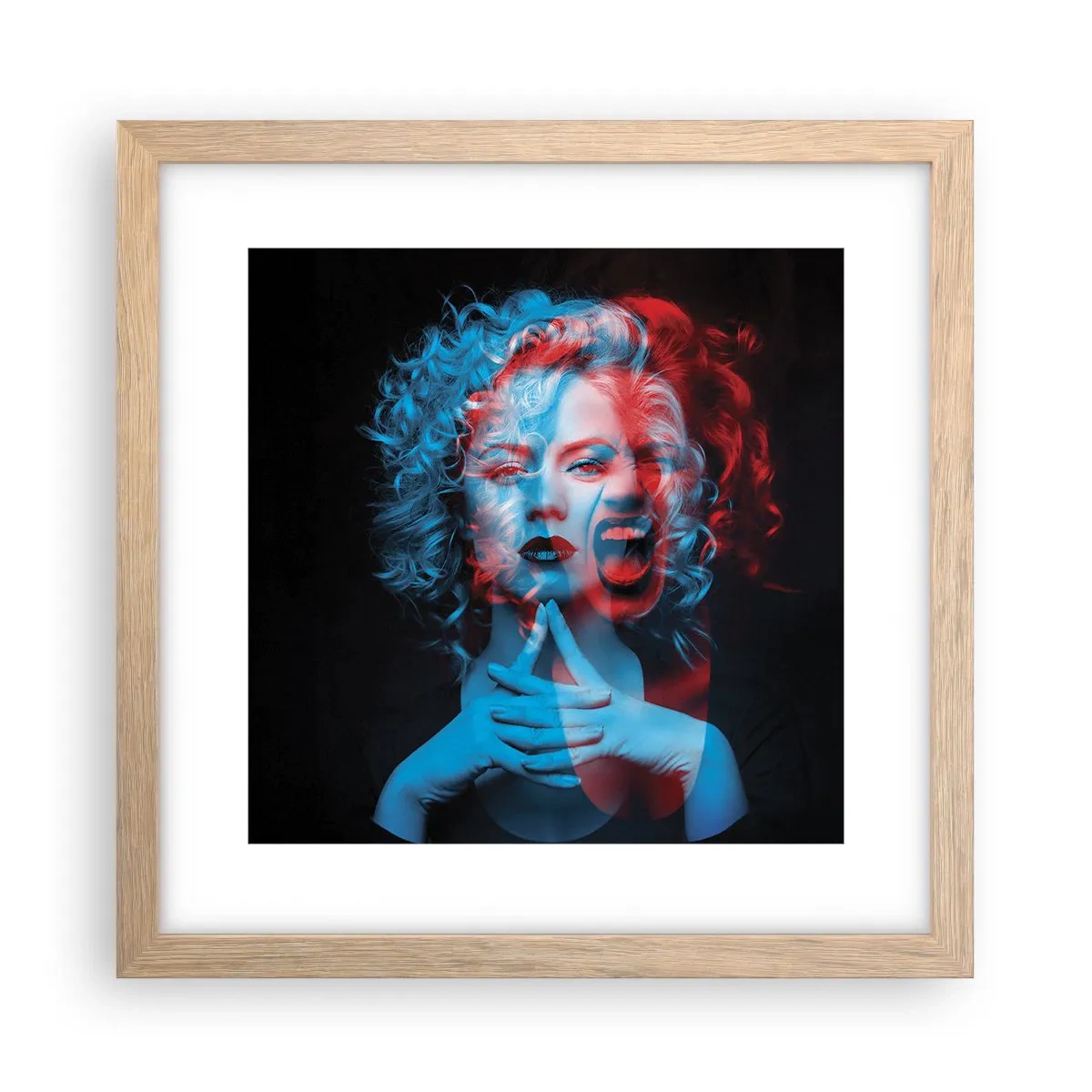 Pôster com moldura de carvalho claro - O outro eu - 30x30 cm