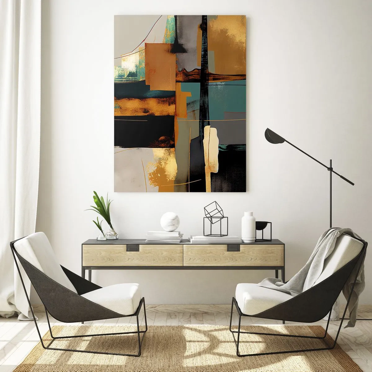 Quadro em vidro - Abstração – luz e sombra - 50x70 cm