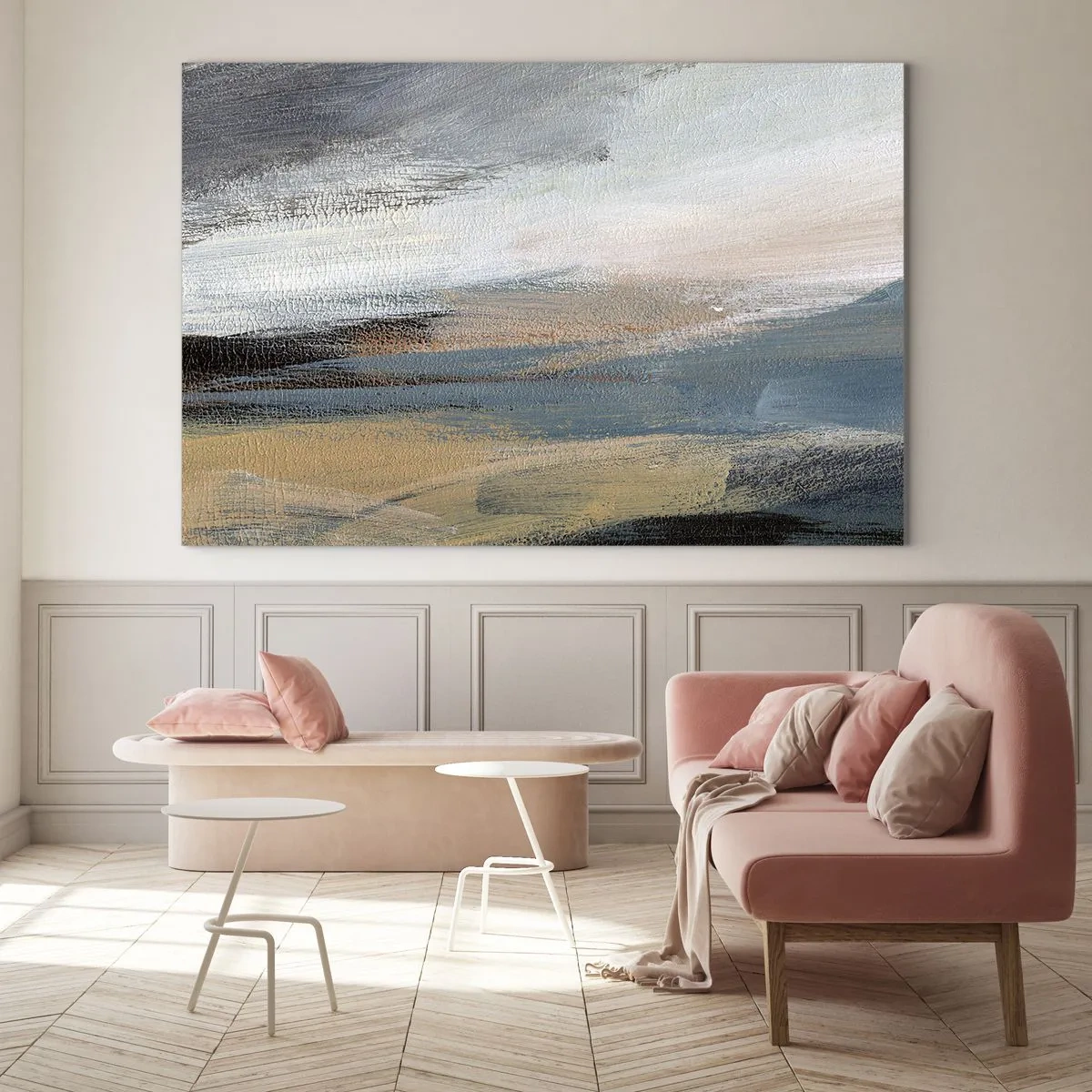 Quadro em vidro - Abstração: paisagem do norte - 120x80 cm