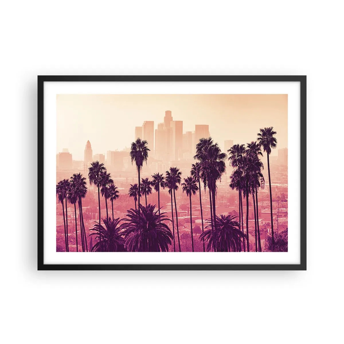 Pôster com moldura preta - Paisagem californiana - 70x50 cm