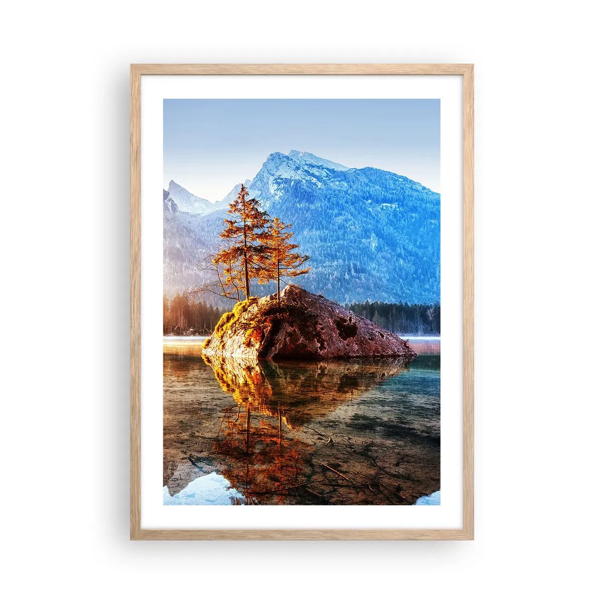 Pôster com moldura de carvalho claro - A natureza sob uma nova luz - 50x70 cm