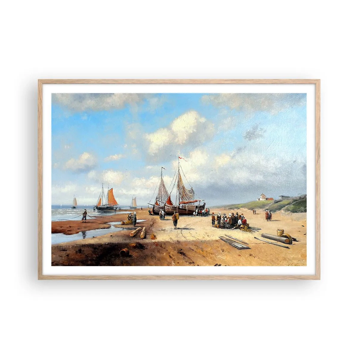 Pôster com moldura de carvalho claro - Pós-caça bem-sucedida - 100x70 cm