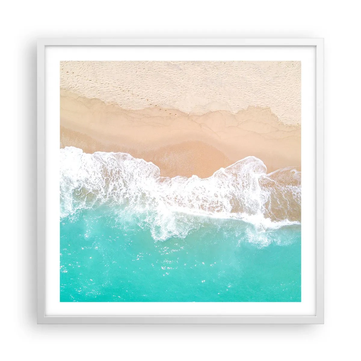 Pôster em moldura branca - Toque carinhoso - 60x60 cm