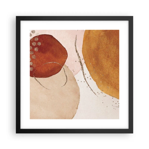 Pôster com moldura preta - Redondeza e movimento - 40x40 cm
