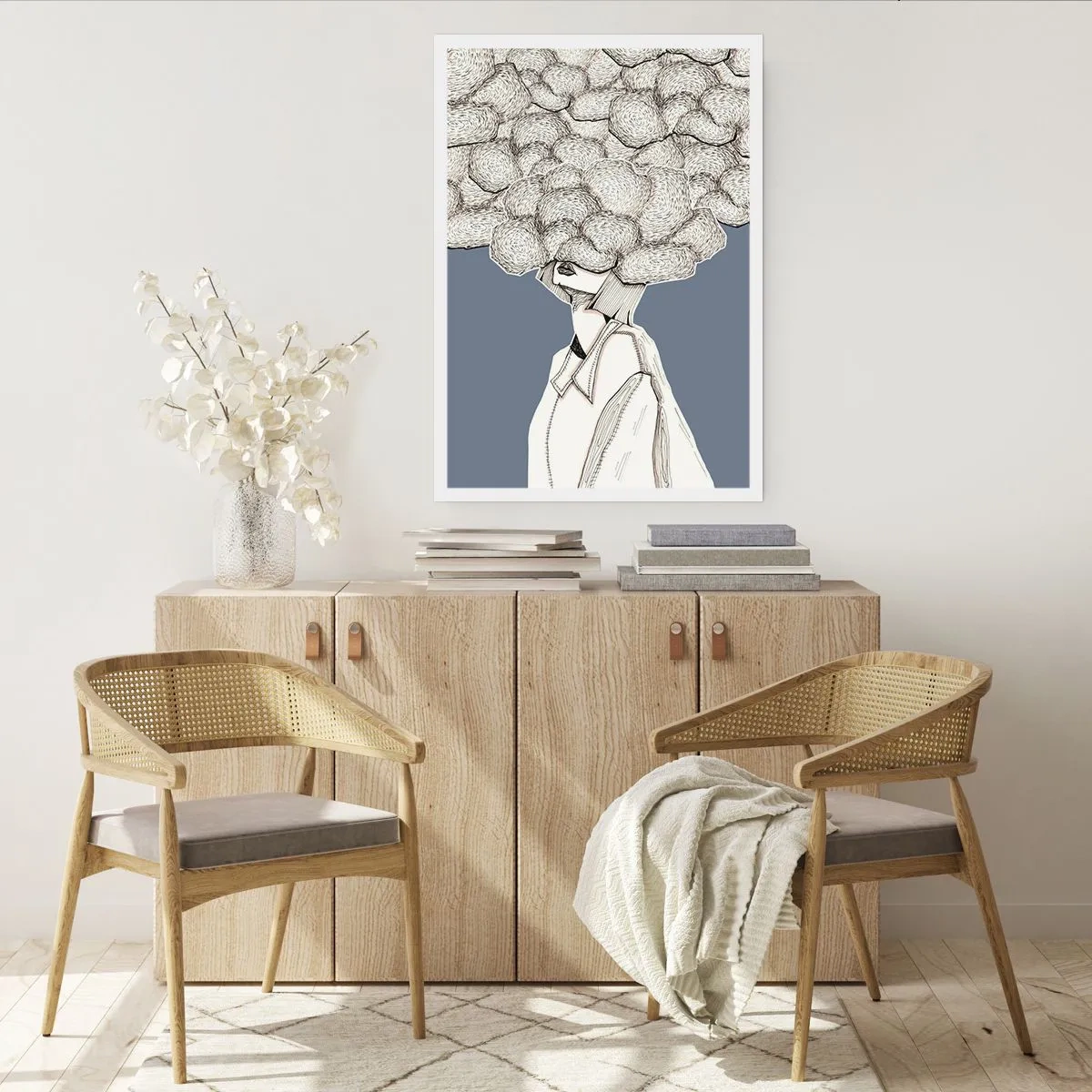 Pôster - Com a cabeça nas nuvens - 30x40 cm