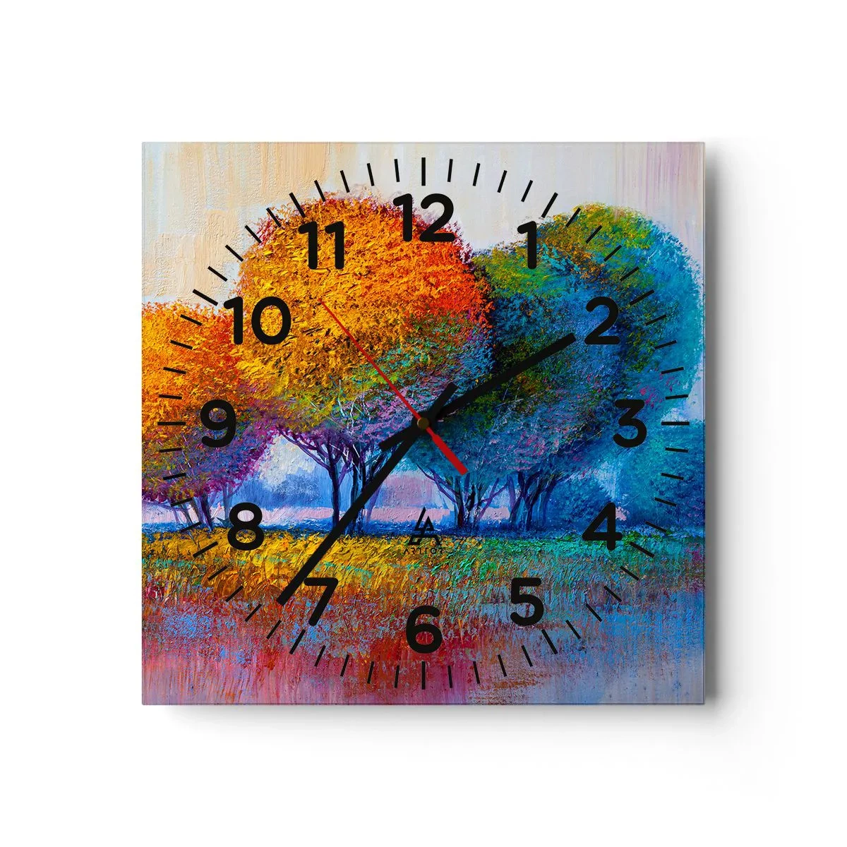 Relógio de parede - Relógio em vidro - Um amontoado de cores lascivas - 30x30 cm