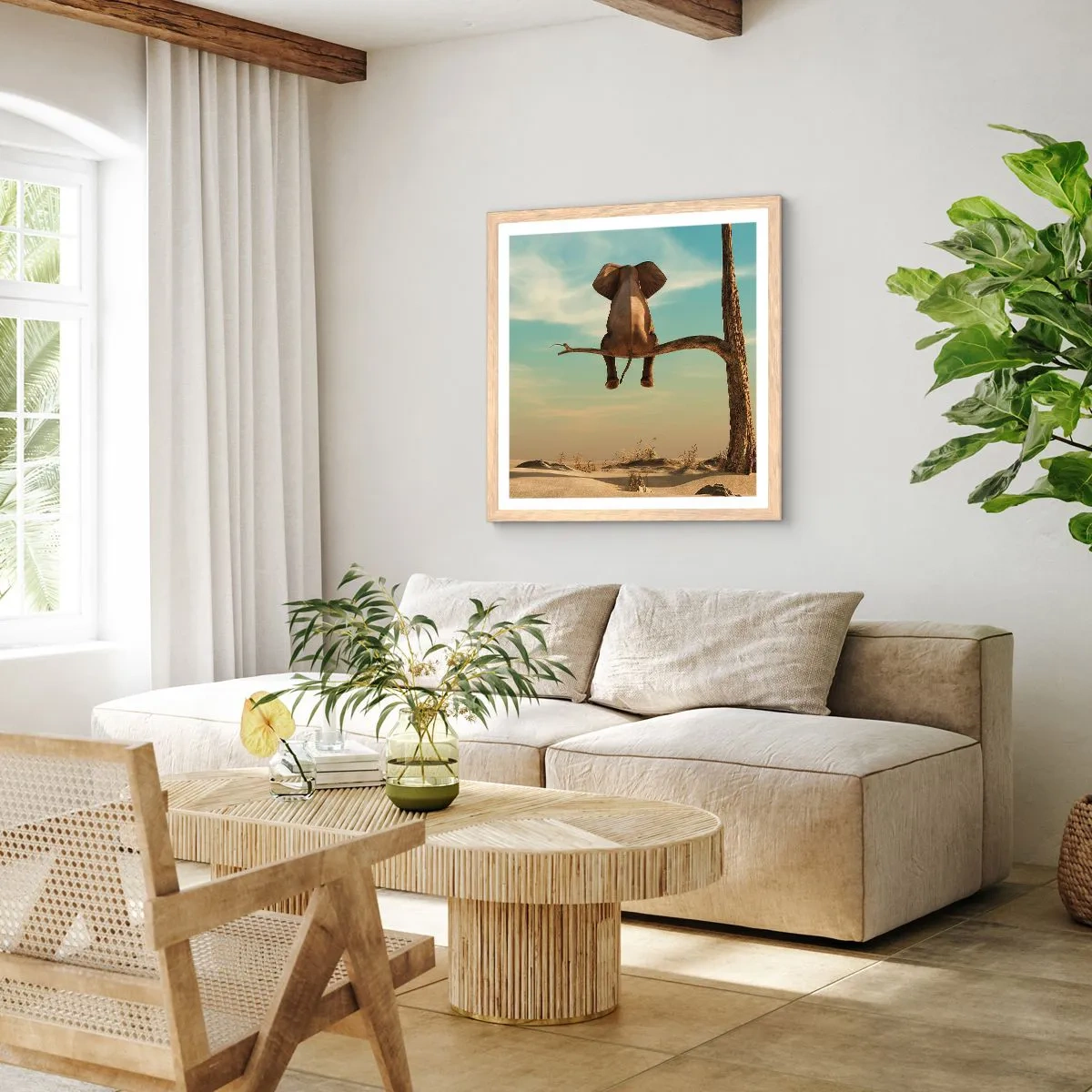 Pôster com moldura de carvalho claro - Um novo ponto de vista - 60x60 cm