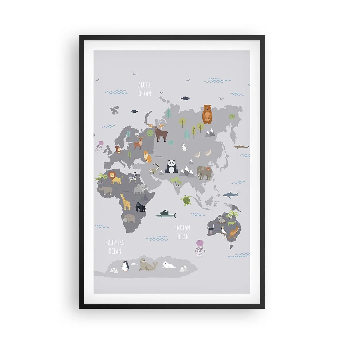Pôster com moldura preta - Diga-me de onde é... - 61x91 cm