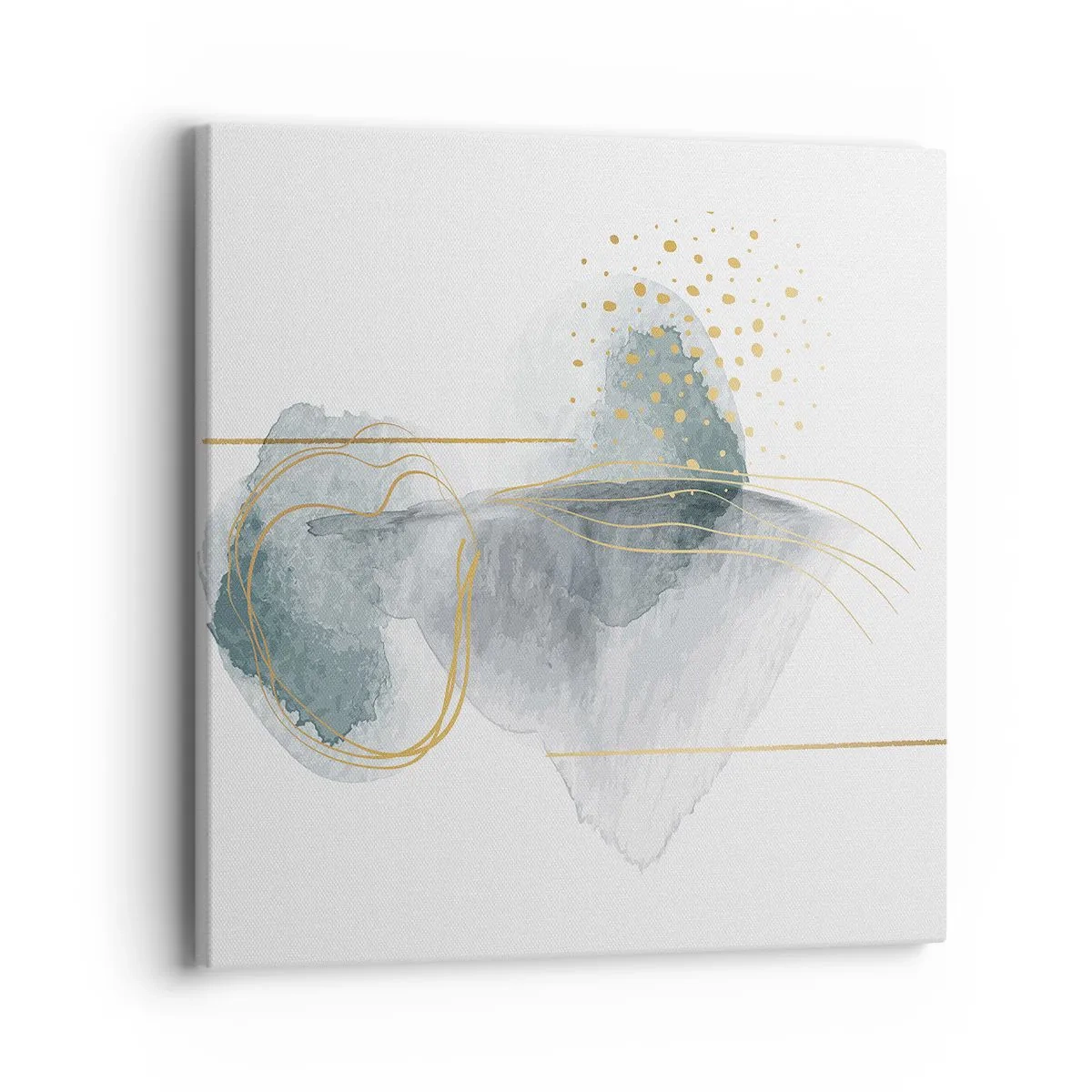 Quadro em tela - Sobre a relação entre o cinza e o dourado - 40x40 cm