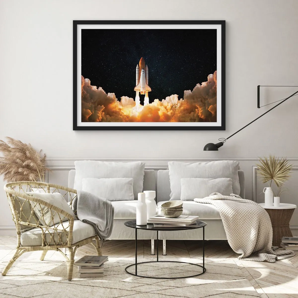 Pôster com moldura preta - Ad astra! - 40x30 cm