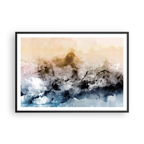 Pôster com moldura preta - Imersos no tumulto do nevoeiro - 100x70 cm