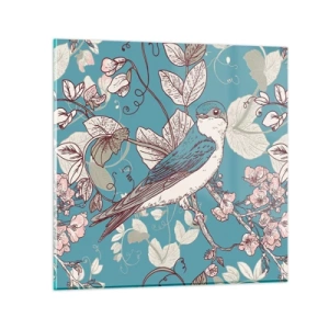 Quadro em vidro - Cantos no choupo-branco - 70x70 cm
