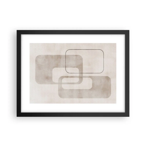 Pôster com moldura preta - Argamassa geométrica - 40x30 cm