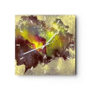 Relógio de parede - Relógio em vidro - Mãe Natureza - 30x30 cm